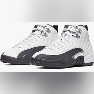 Air Jordan 12 Retro White and Black High-Top Sneakers
